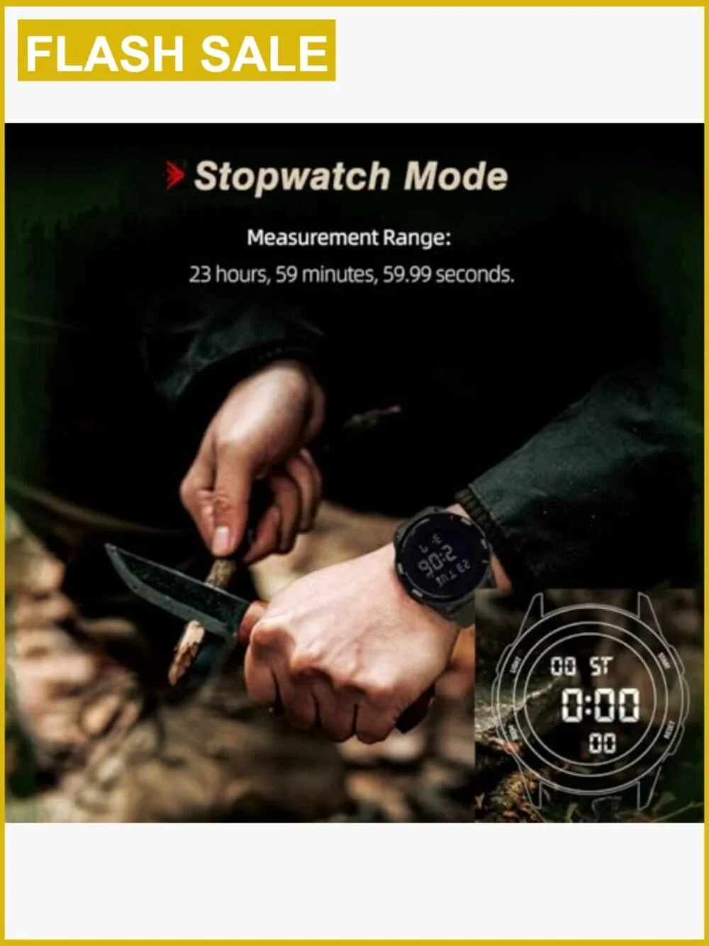 Tactical Military Digital Watch for Men Women Ultralight Nylon Strap 50M
